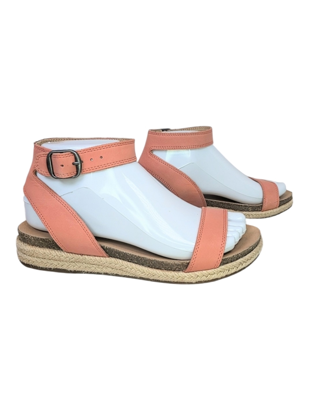 Lucky Brand Genuine Leather Ankle Strap Soft Salmon Women's 6.5 Or 6 1/2 Sandals